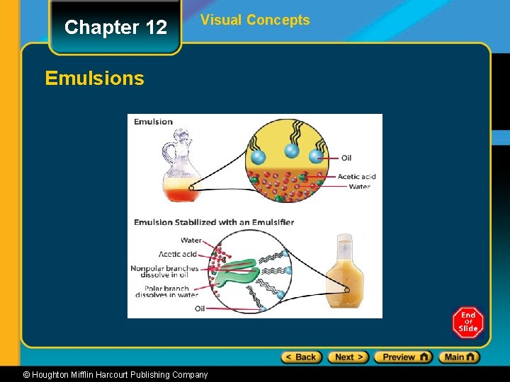 Chapter 12 Visual Concepts Emulsions © Houghton Mifflin Harcourt Publishing Company 