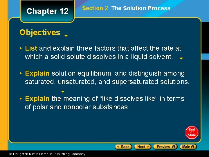 Chapter 12 Section 2 The Solution Process Objectives • List and explain three factors