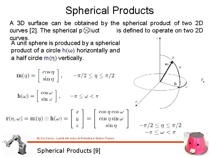 Spherical Products A 3 D surface can be obtained by the spherical product of