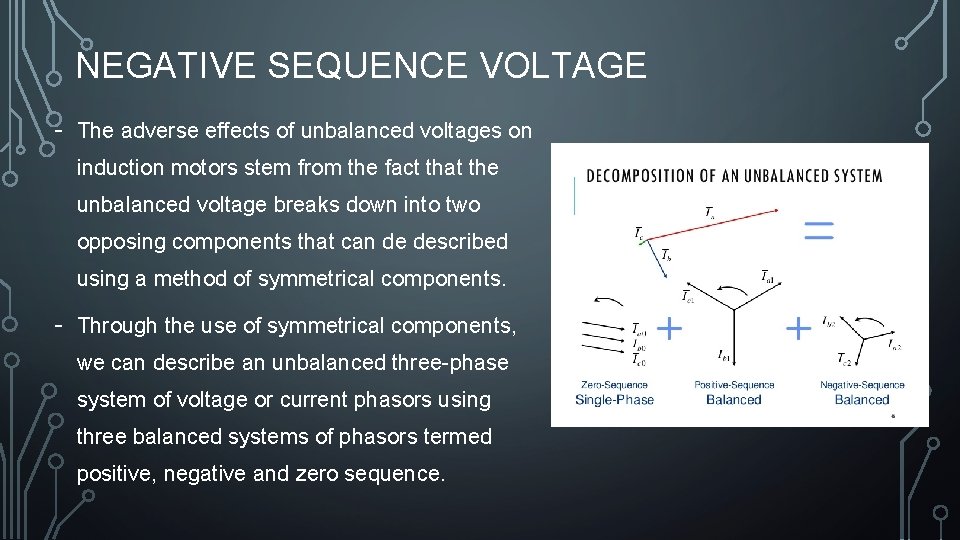 NEGATIVE SEQUENCE VOLTAGE - The adverse effects of unbalanced voltages on induction motors stem