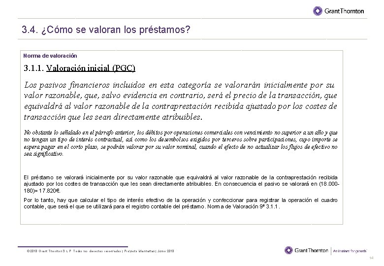 BORRADOR 3. 4. ¿Cómo se valoran los préstamos? Norma de valoración 3. 1. 1.