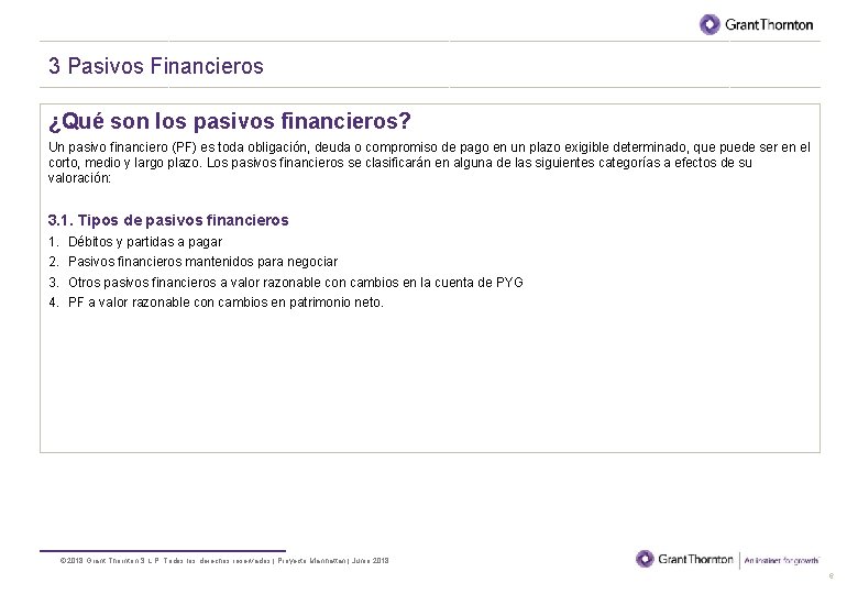 BORRADOR 3 Pasivos Financieros ¿Qué son los pasivos financieros? Un pasivo financiero (PF) es