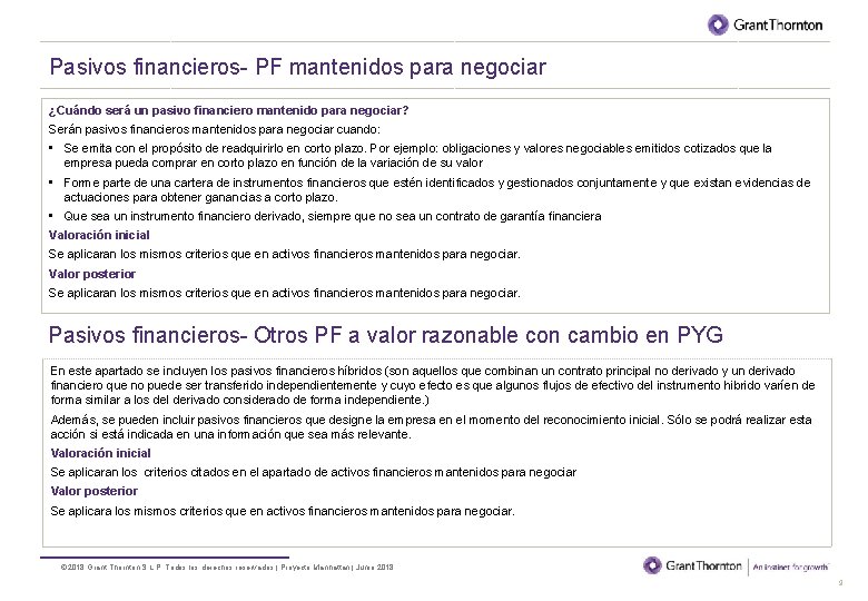 BORRADOR Pasivos financieros- PF mantenidos para negociar ¿Cuándo será un pasivo financiero mantenido para
