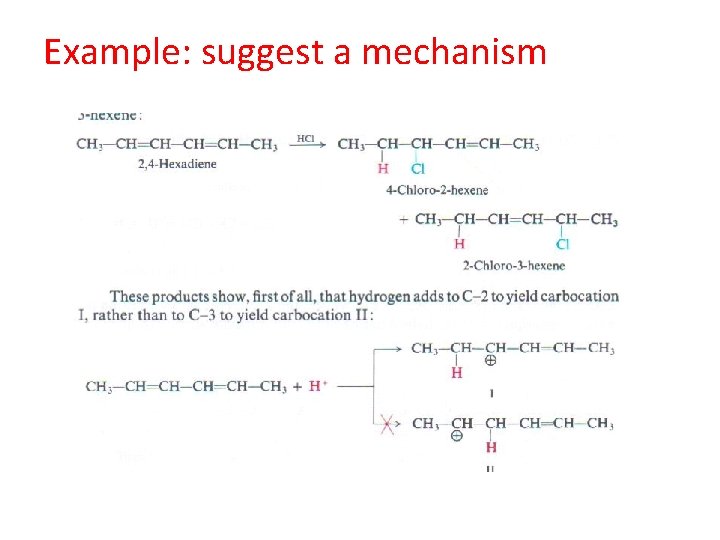 Example: suggest a mechanism 