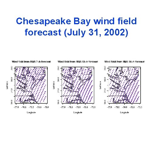 Chesapeake Bay wind field forecast (July 31, 2002) 