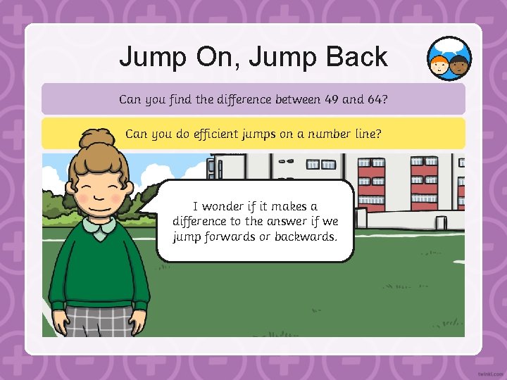 Jump On, Jump Back Can you find the difference between 49 and 64? Can