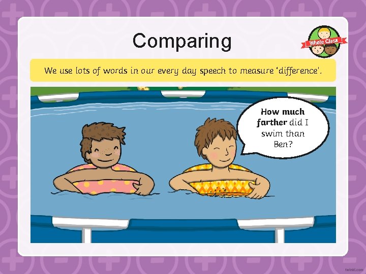 Comparing We use lots of words in our every day speech to measure ‘difference’.