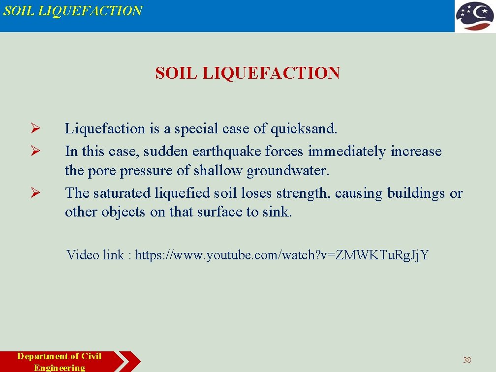 SOIL LIQUEFACTION Ø Ø Ø Liquefaction is a special case of quicksand. In this