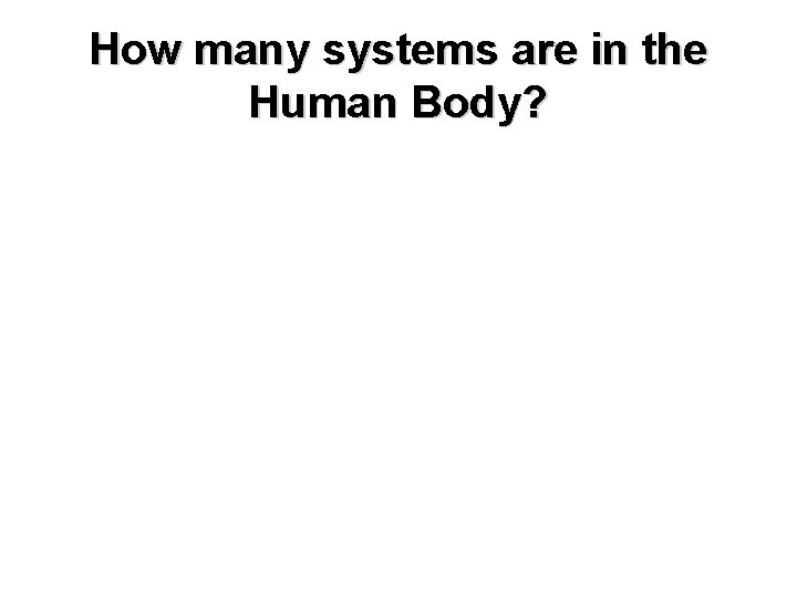 How many systems are in the Human Body? 