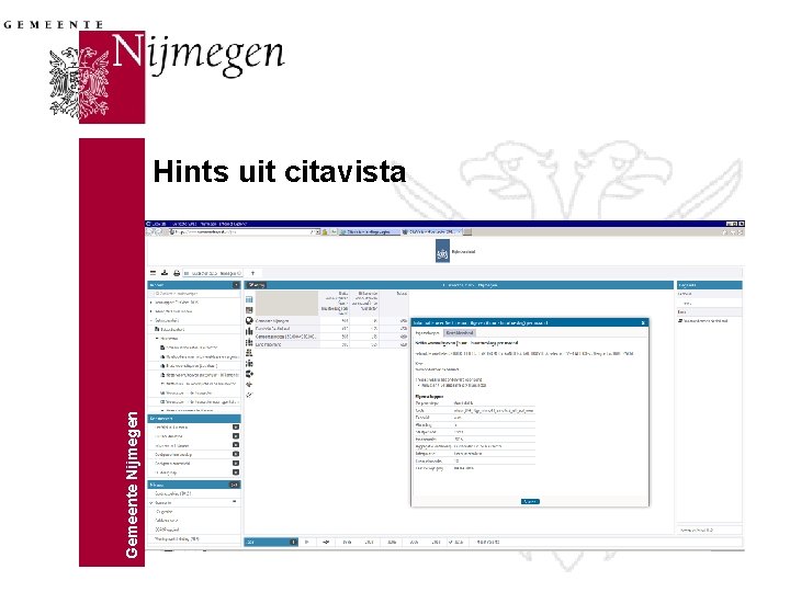 Gemeente Nijmegen Hints uit citavista 