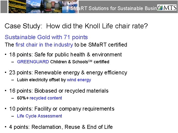 SMa. RT Solutions for Sustainable Business Case Study: How did the Knoll Life chair