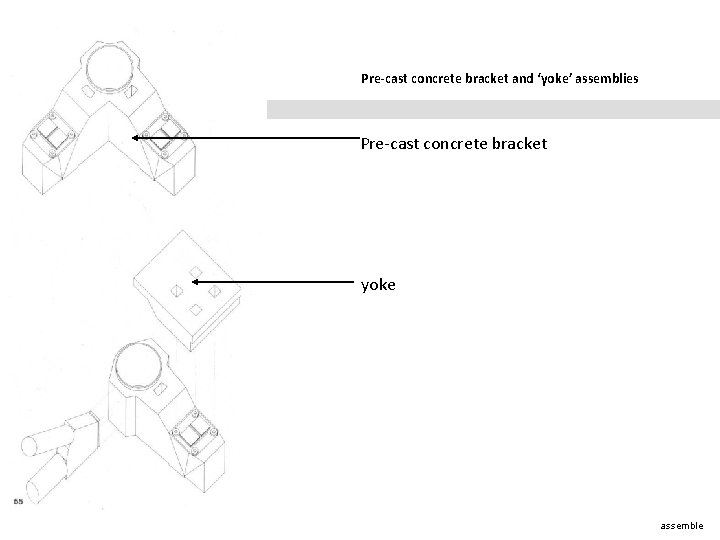 Pre-cast concrete bracket and ‘yoke’ assemblies Pre-cast concrete bracket yoke assemble 