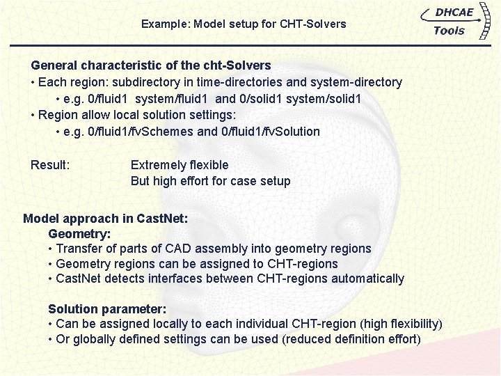 Example: Model setup for CHT-Solvers General characteristic of the cht-Solvers • Each region: subdirectory
