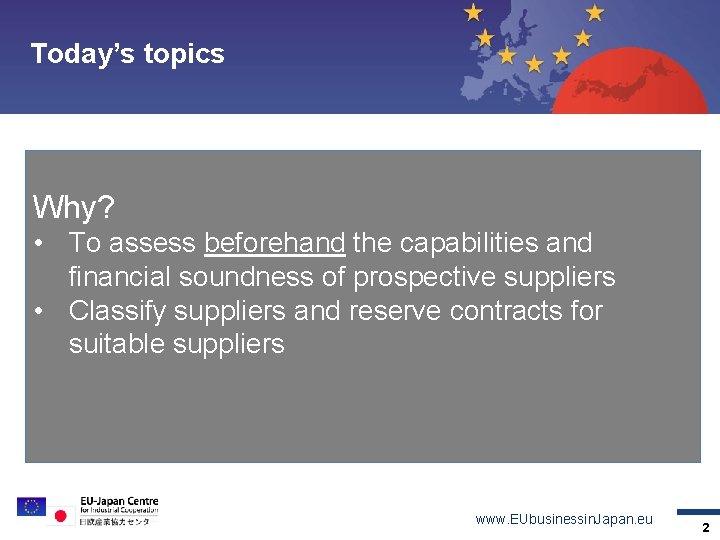 Today’s topics Topic 1 Topic 2 Topic 3 Topic 4 Contact • Unified Supplier