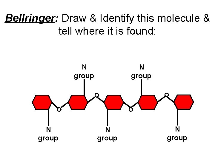 Bellringer: Draw & Identify this molecule & tell where it is found: N group