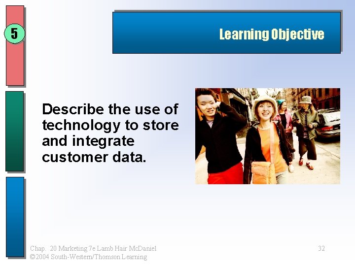 5 Learning Objective Describe the use of technology to store and integrate customer data.