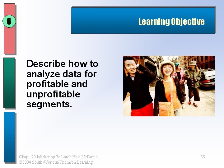 6 Learning Objective Describe how to analyze data for profitable and unprofitable segments. Chap.