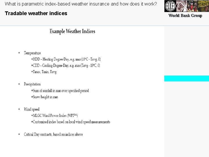 What is parametric index-based weather insurance and how does it work? Tradable weather indices