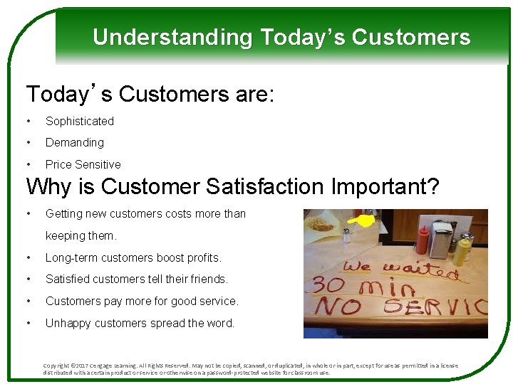 Understanding Today’s Customers are: • Sophisticated • Demanding • Price Sensitive Why is Customer