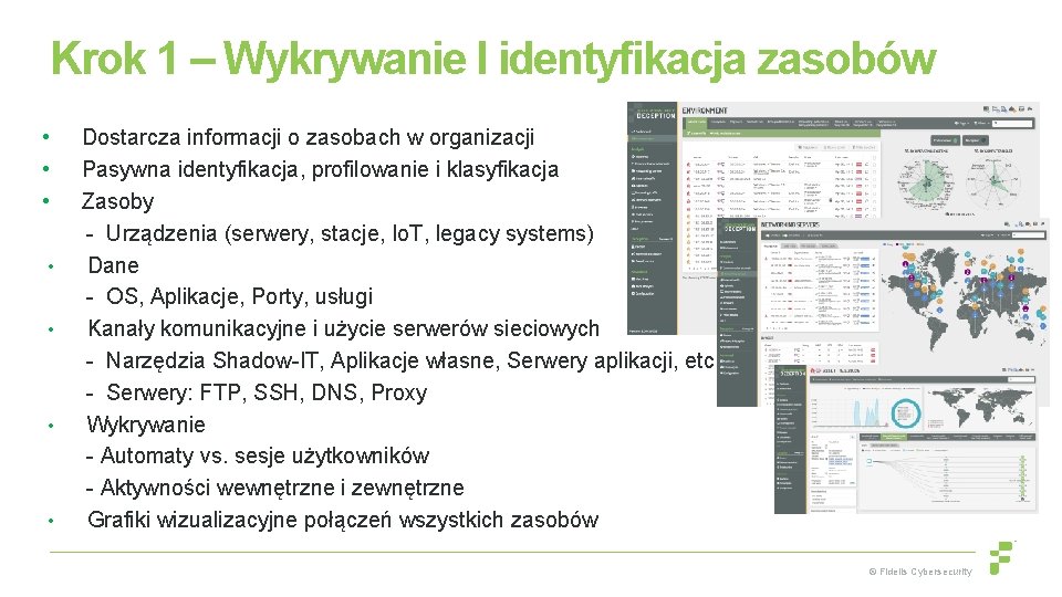 Krok 1 – Wykrywanie I identyfikacja zasobów • • Dostarcza informacji o zasobach w