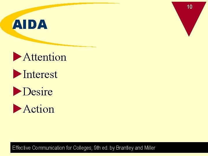 10 AIDA u. Attention u. Interest u. Desire u. Action Effective Communication for Colleges,