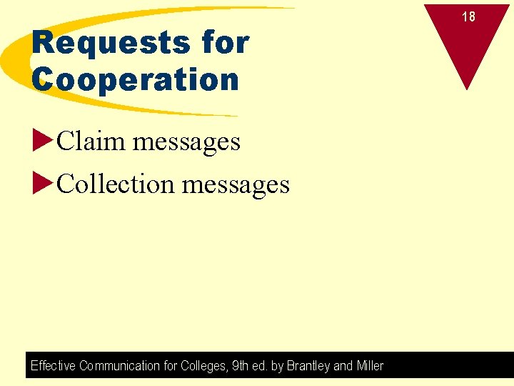 Requests for Cooperation u. Claim messages u. Collection messages Effective Communication for Colleges, 9