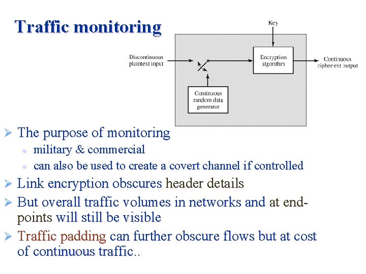 Traffic monitoring Ø The purpose of monitoring l l military & commercial can also