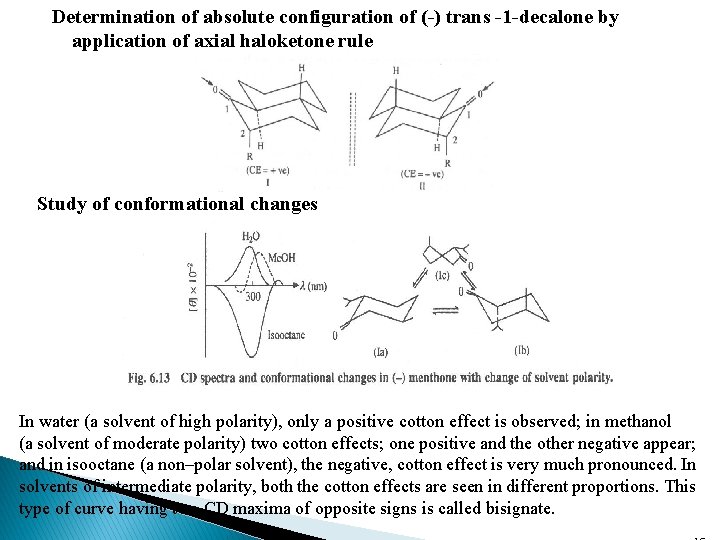 Determination of absolute configuration of (-) trans -1 -decalone by application of axial haloketone