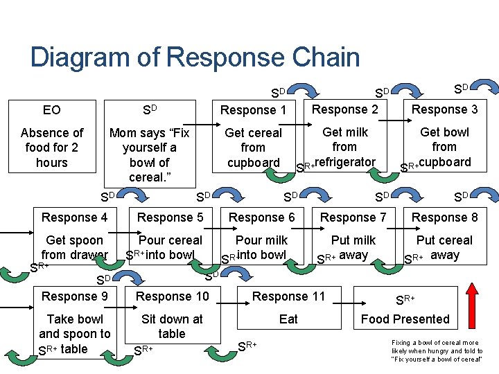 Diagram of Response Chain EO SD Absence of food for 2 hours Mom says