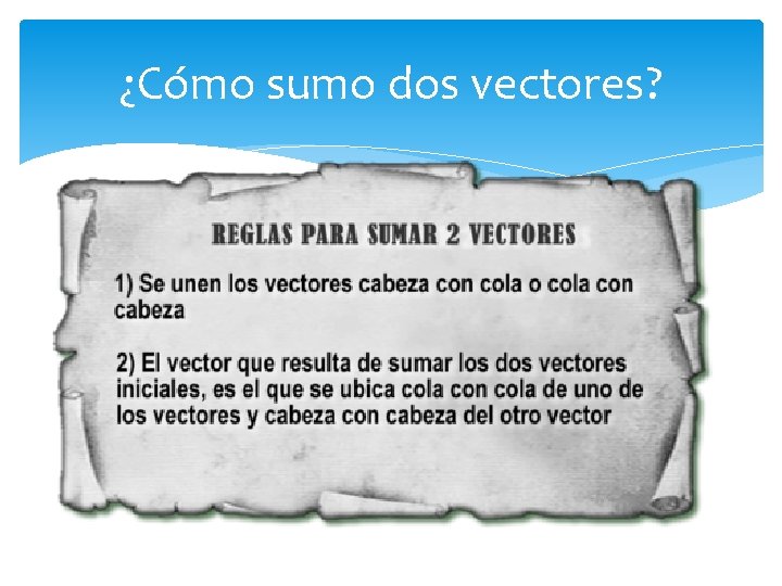 ¿Cómo sumo dos vectores? 