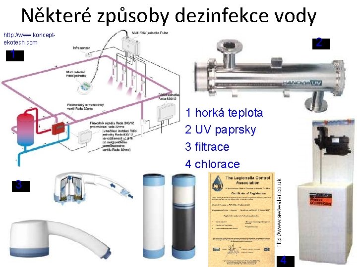 Některé způsoby dezinfekce vody http: //www. konceptekotech. com 2 1 3 http: //www. awtwater.