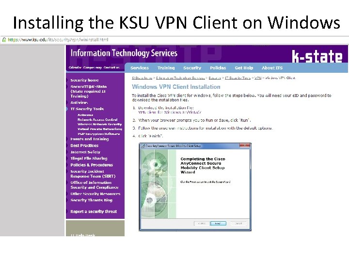 Installing the KSU VPN Client on Windows 