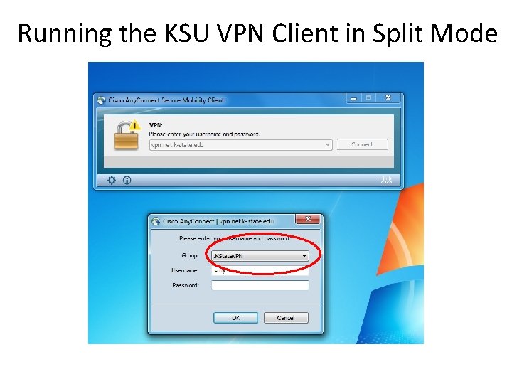 Running the KSU VPN Client in Split Mode 