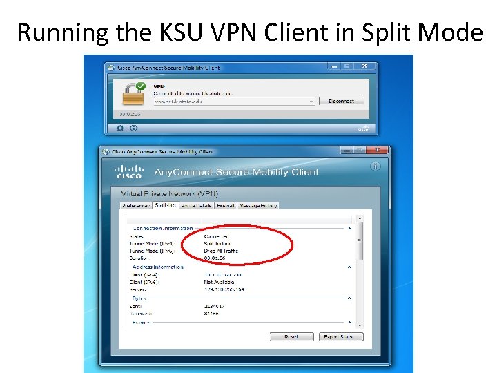 Running the KSU VPN Client in Split Mode 