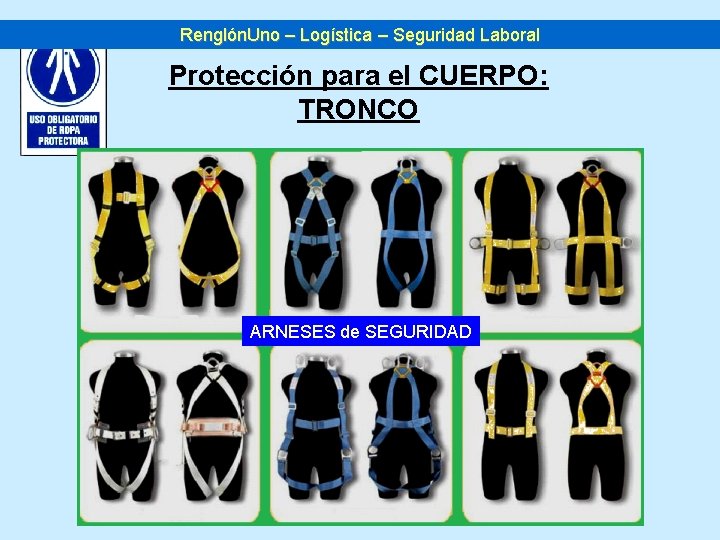 Renglón. Uno – Logística – Seguridad Laboral Protección para el CUERPO: TRONCO ARNESES de