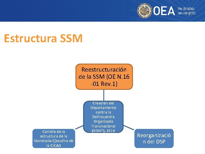 Estructura SSM Reestructuración de la SSM (OE N. 16 -01 Rev. 1) Cambio de