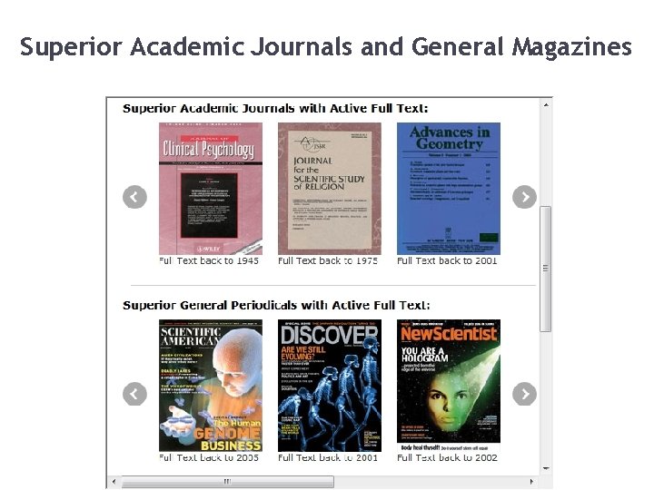 Superior Academic Journals and General Magazines 