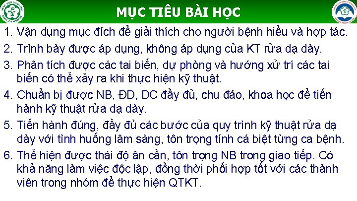 MỤC TIÊU BÀI HỌC 1. Vận dụng mục đích để giải thích cho người