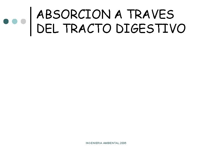 ABSORCION A TRAVES DEL TRACTO DIGESTIVO INGENIERIA AMBIENTAL 2006 