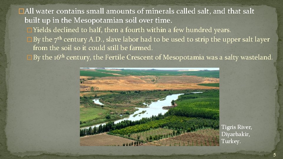 �All water contains small amounts of minerals called salt, and that salt built up