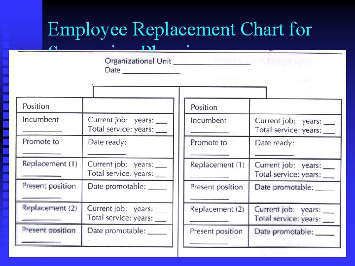 Employee Replacement Chart for Succession Planning 