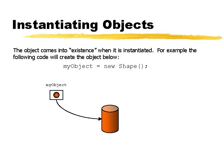 Instantiating Objects The object comes into “existence” when it is instantiated. For example the