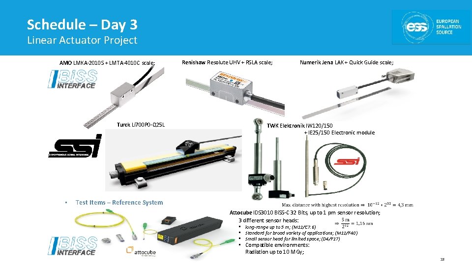 Schedule – Day 3 Linear Actuator Project AMO LMKA-2010 S + LMTA-4010 C scale;