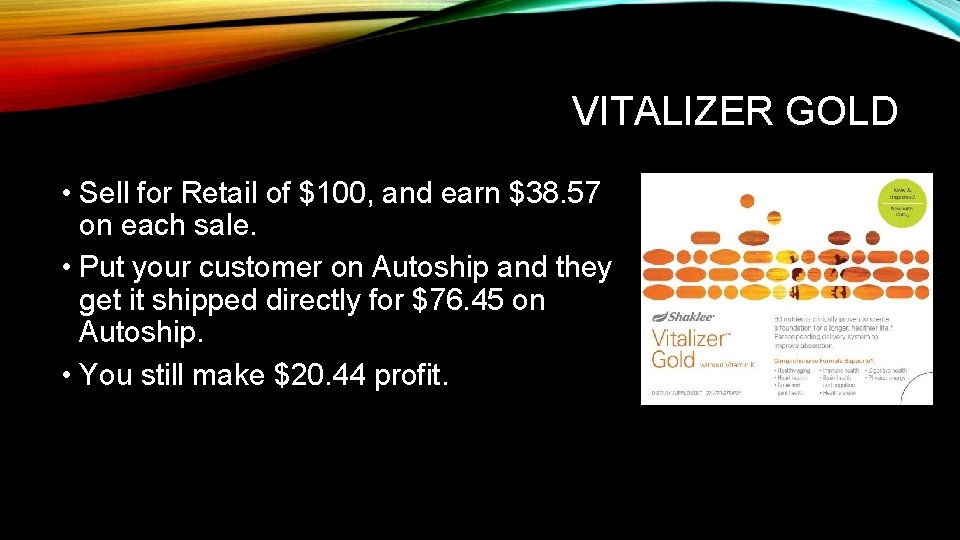 VITALIZER GOLD • Sell for Retail of $100, and earn $38. 57 on each