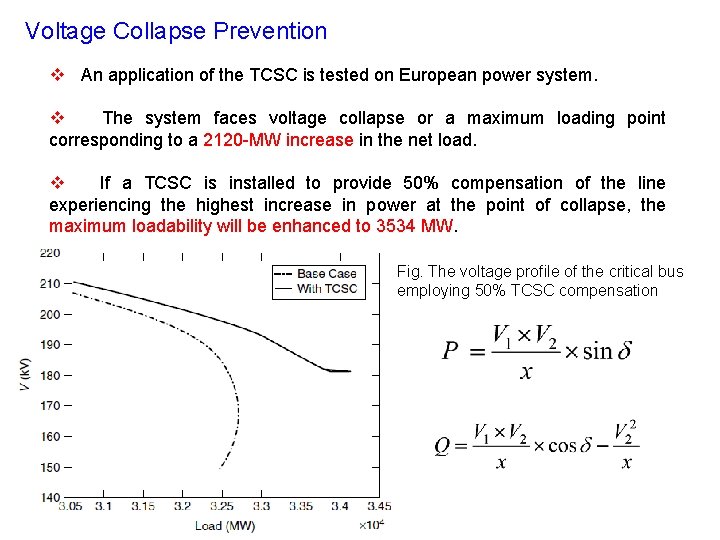 Voltage Collapse Prevention v An application of the TCSC is tested on European power