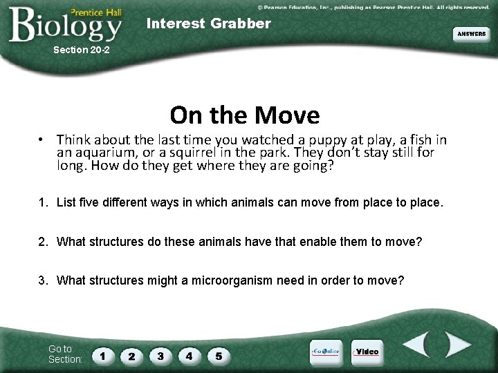 Interest Grabber Section 20 -2 On the Move • Think about the last time