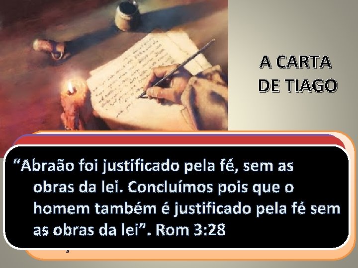 A CARTA DE TIAGO A temática principal da carta: AØcarta sedas concentra num tratado