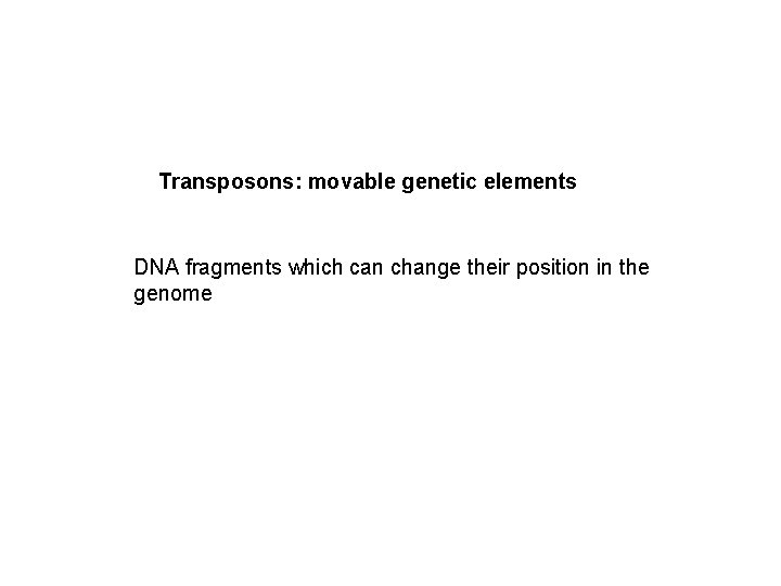Transposons: movable genetic elements DNA fragments which can change their position in the genome