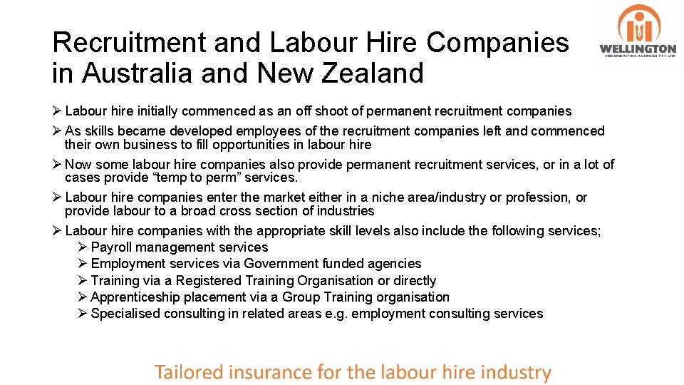 Recruitment and Labour Hire Companies in Australia and New Zealand Ø Labour hire initially