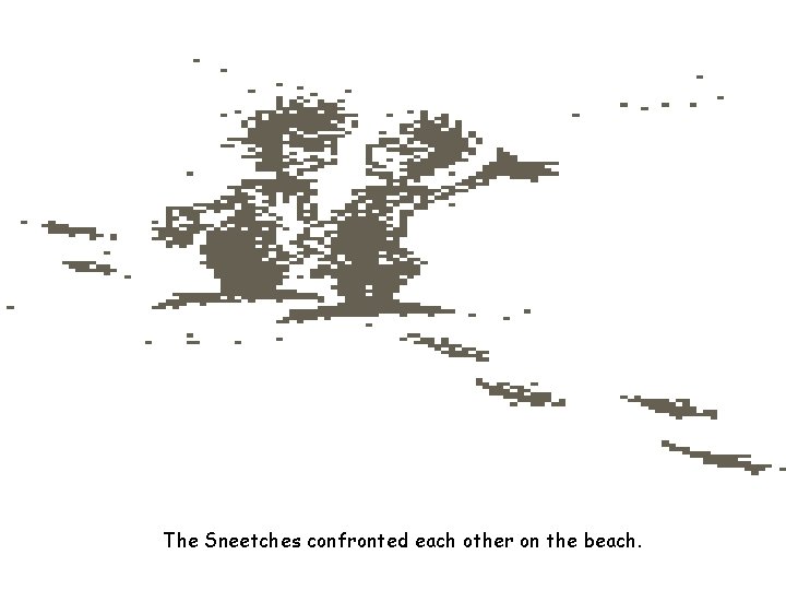 The Sneetches confronted each other on the beach. 